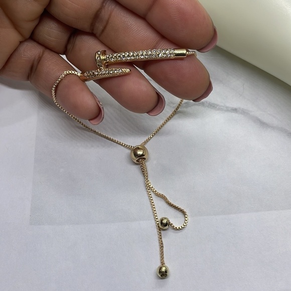 Gold Iced Out Rhinestone Encrusted Zirconia Bracelet - Picture 9 of 12